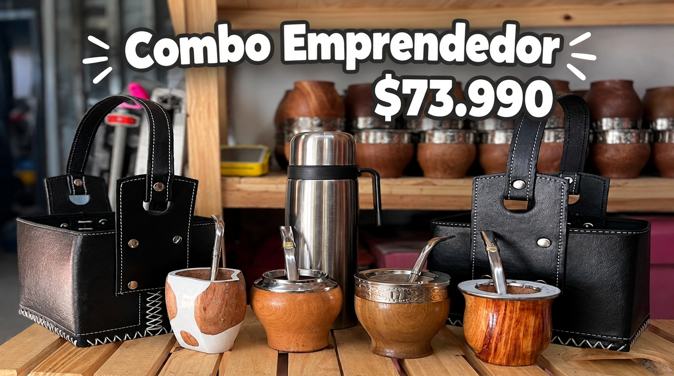 Combo Emprendedor de $73.990 con canastas, termo y mates artesanales